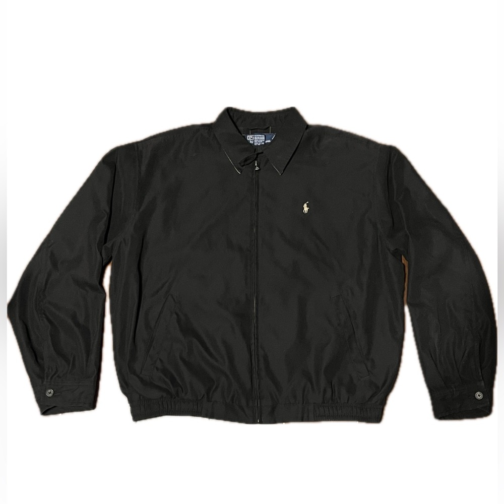 Polo by Ralph Lauren Black Windbreaker with Embroidered Logo